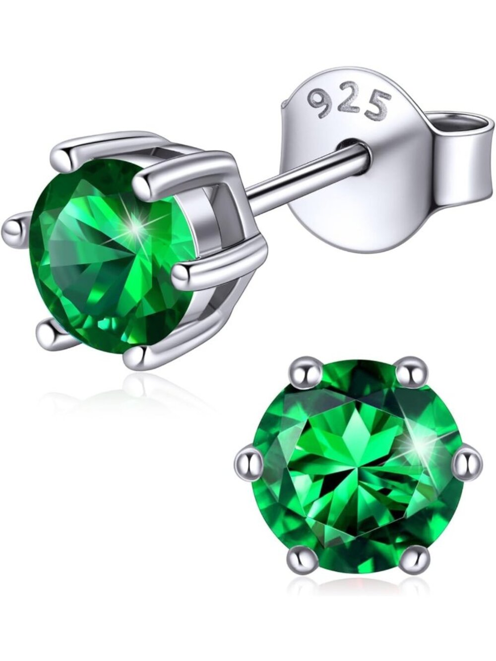 Sparkling 925 Sterling Silver Birthstone Earrings for Women